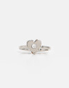 Anillos Chicos Strass Anillo De Corazón - Plateado Rodio