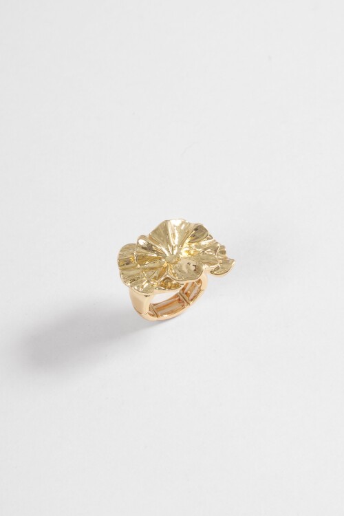 Anillo flor antique elastizado dorado