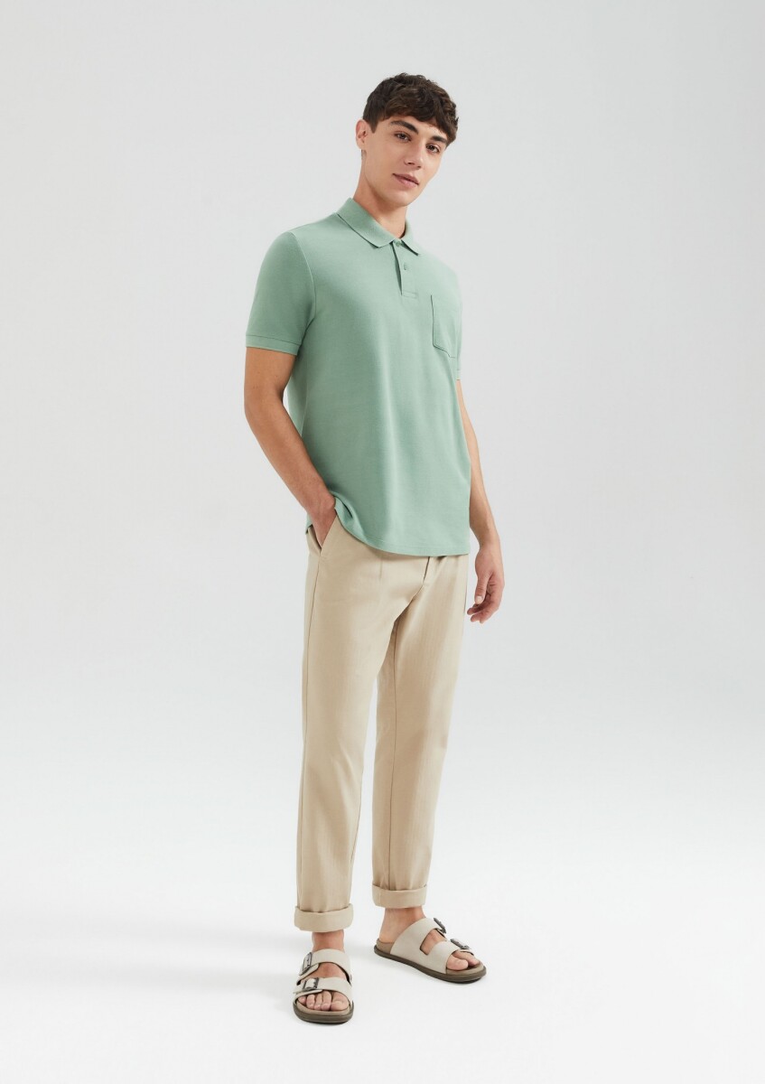 CAMISA POLO MM MASC - VERDE CLARO 