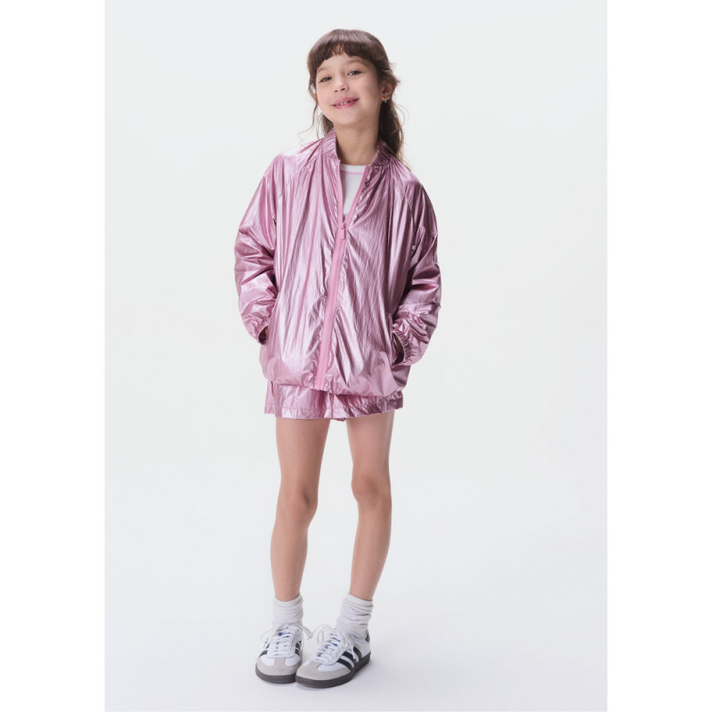 SHORTS FEM ROSA/GRAFITO