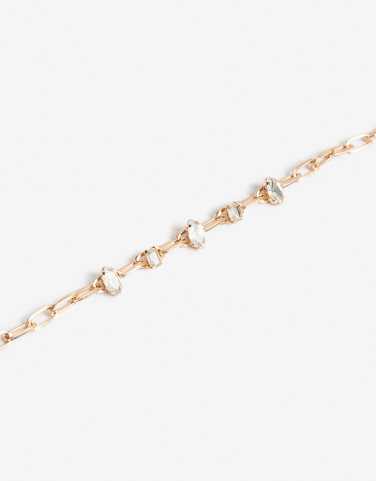 Pulseras Flexibles Strass Pulsera Flexible Metal Strass - Dorado