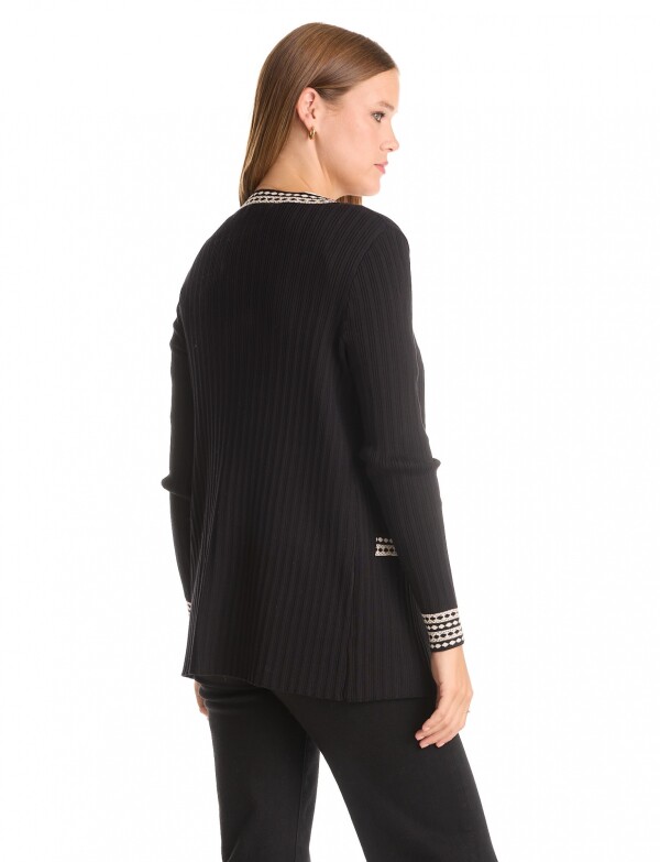 Cardigan Ribete NEGRO/BEIGE