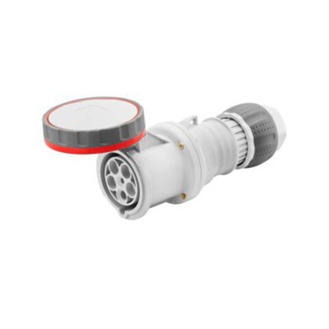 Ficha prolongación industrial 3P+T 63A 6H 380V roja IP67 GG2052