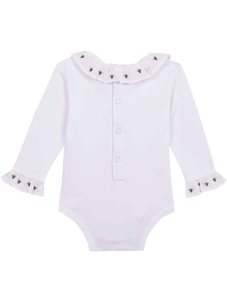 Body Manga Larga Con Blanco Optico