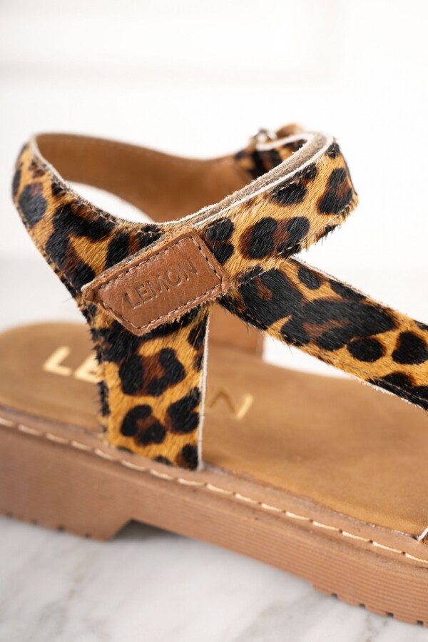 Sandalia Animal Print Marron