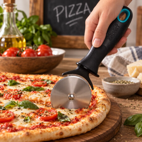 Cortador de Pizza en Acero Inoxidable Mango Ergonomico Cortador de Pizza en Acero Inoxidable Mango Ergonomico