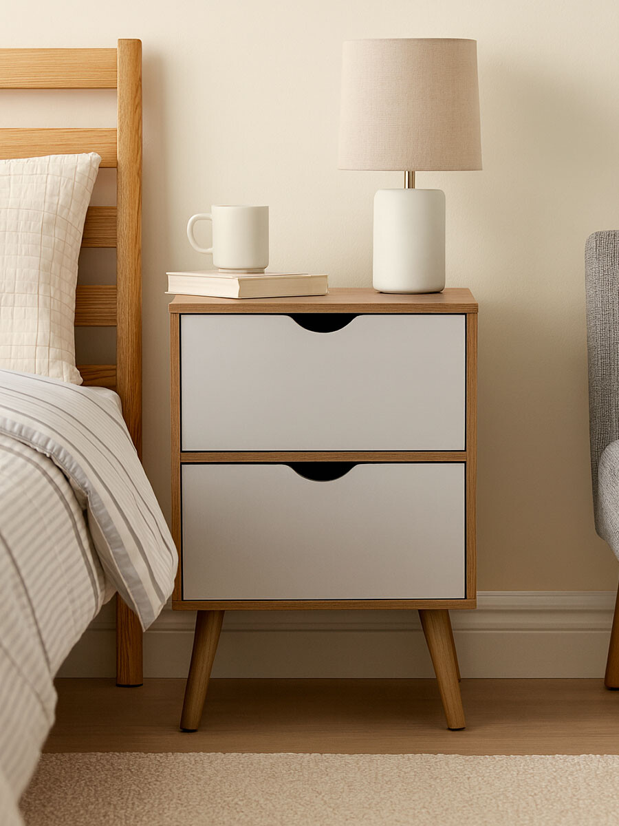 MESA NOCHE DUAL 2 CAJONES - BLANCO 