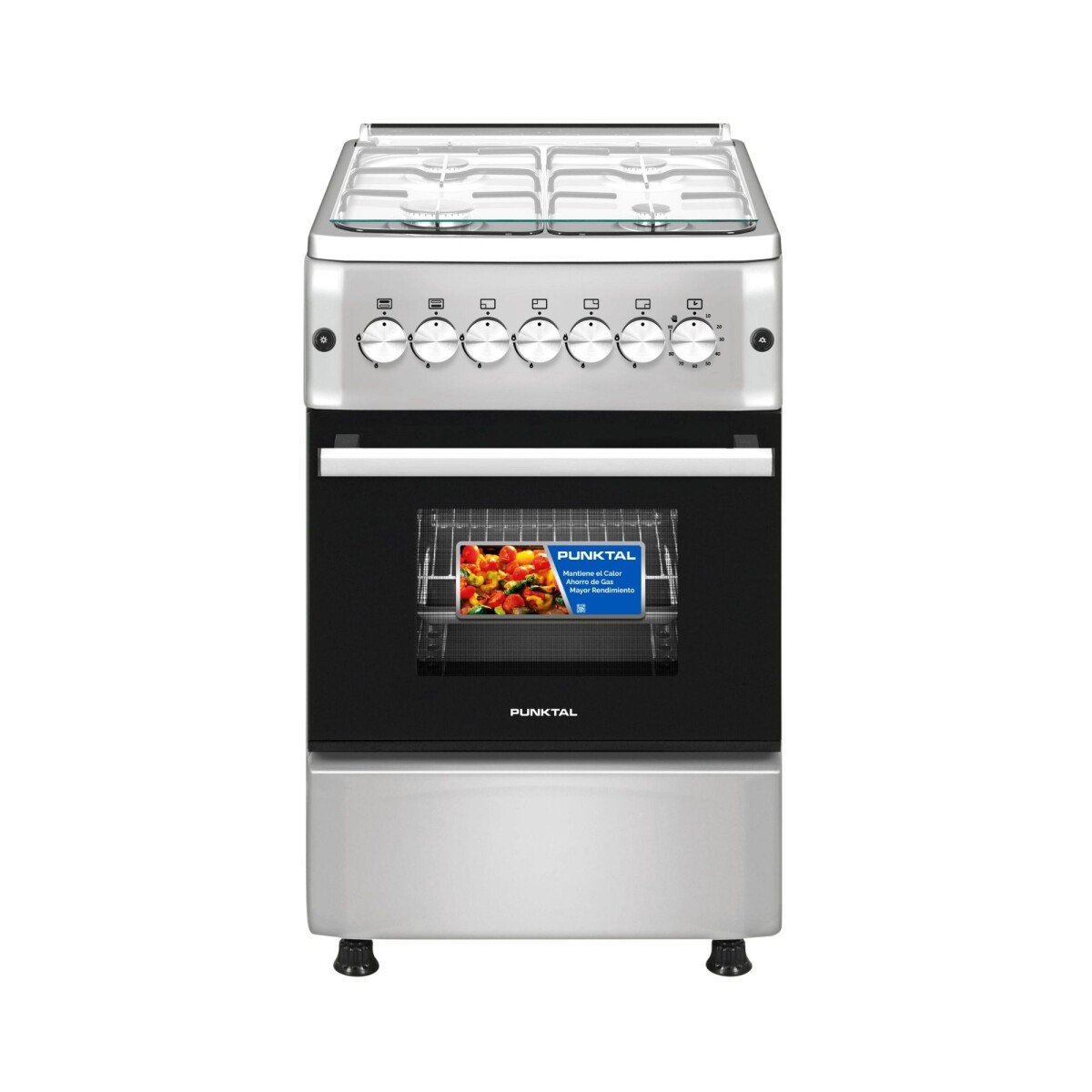 COCINA INOX 4 GAS HORNO 56 LTS. GAS -ENCENDIDO - acero inoxidable 