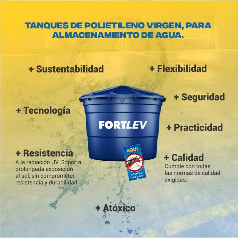 Tanque De Agua Fortlev Reservatórios Caixa D'água Vertical Polietileno 1000l Azul Tanque De Agua Fortlev Reservatórios Caixa D'água Vertical Polietileno 1000l Azul