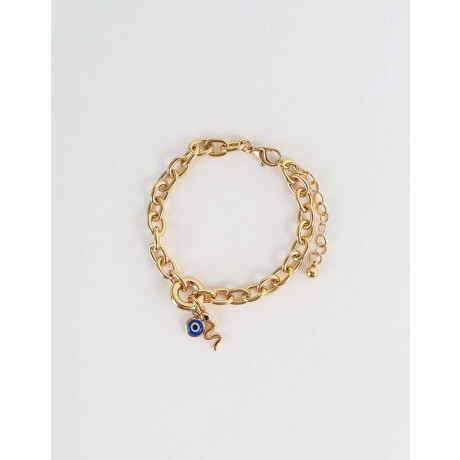 Pulsera Con Dijes Bañada En Oro Dorado