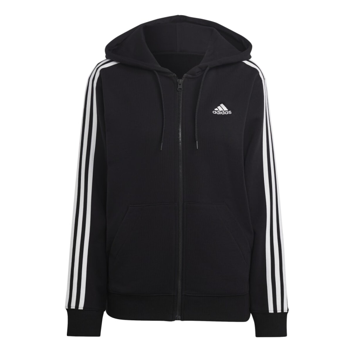 Campera Adidas Essentials Tres Tiras de Mujer - IC8769 - Negro-blanco 