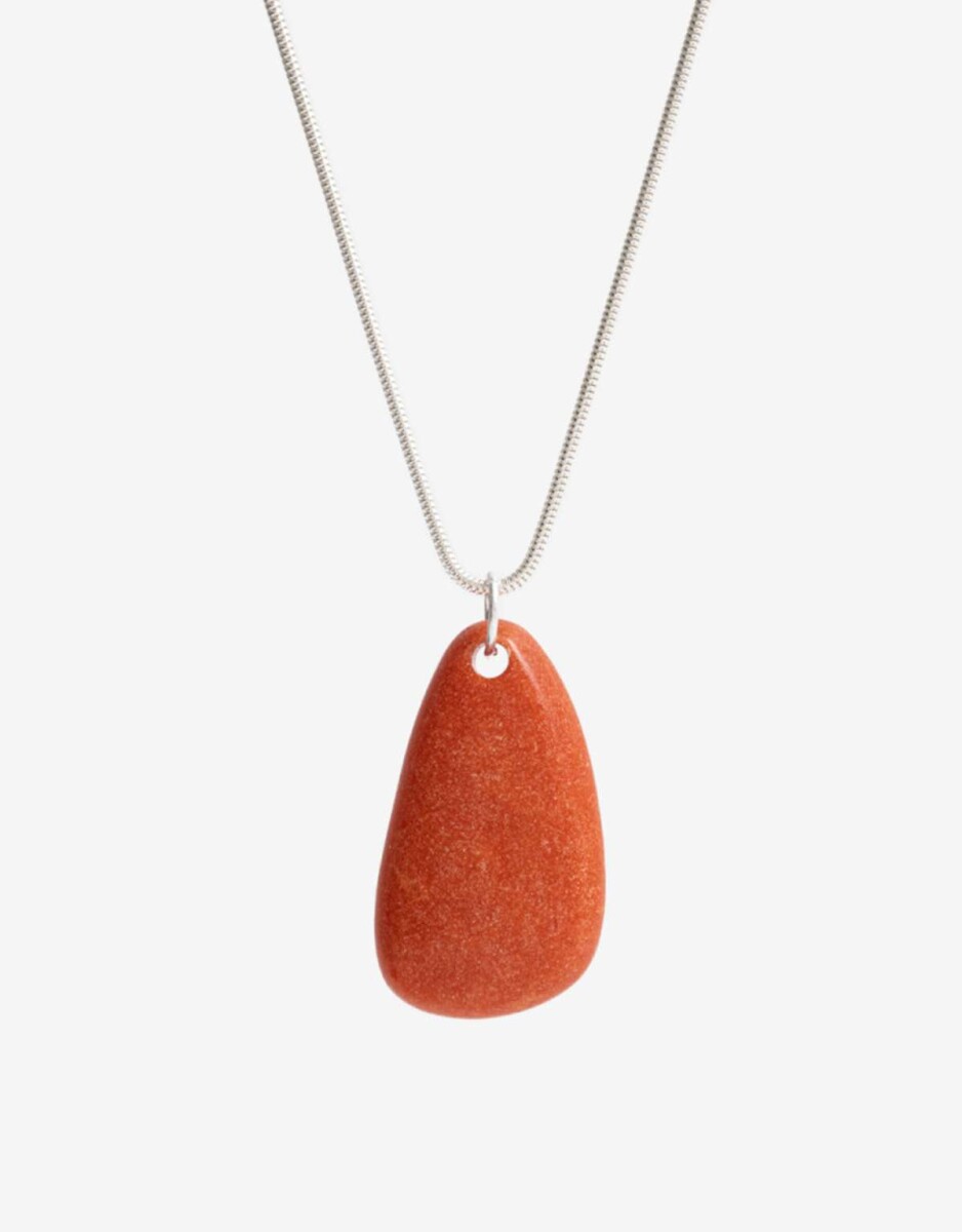 Collares Largos Piedra - Plateado plata cepillada mate 