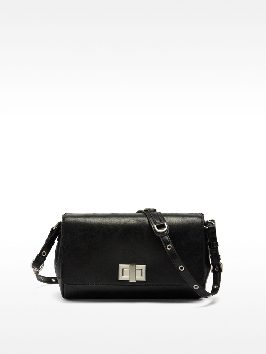 Bolso Bandolera Con Solapa negro