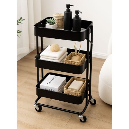 Estante organizador 3 niveles plegable multiuso 40x30x77 Estante organizador 3 niveles plegable multiuso 40x30x77
