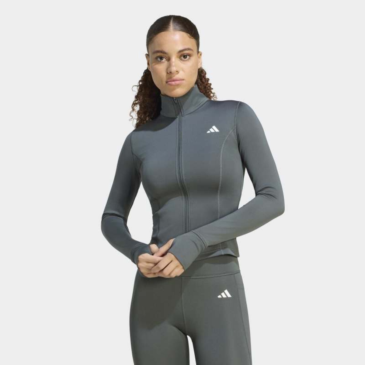 Campera Adidas Optime Essentials - Gris 