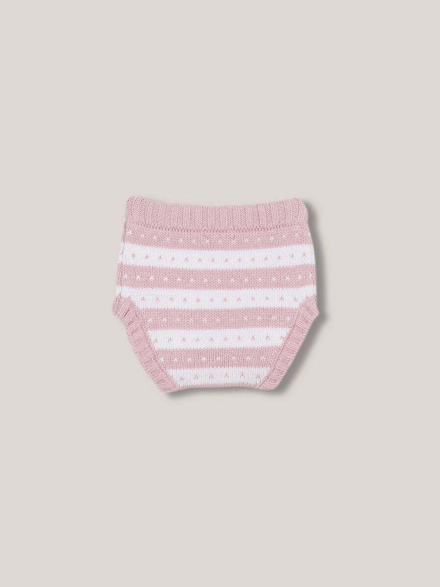 Pantalon De Punto De Rayas Rosado