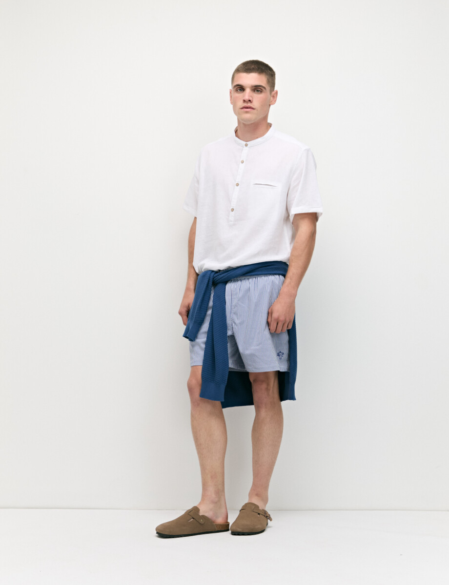 012405 CAMISA HARRINGTON LABEL Blanco