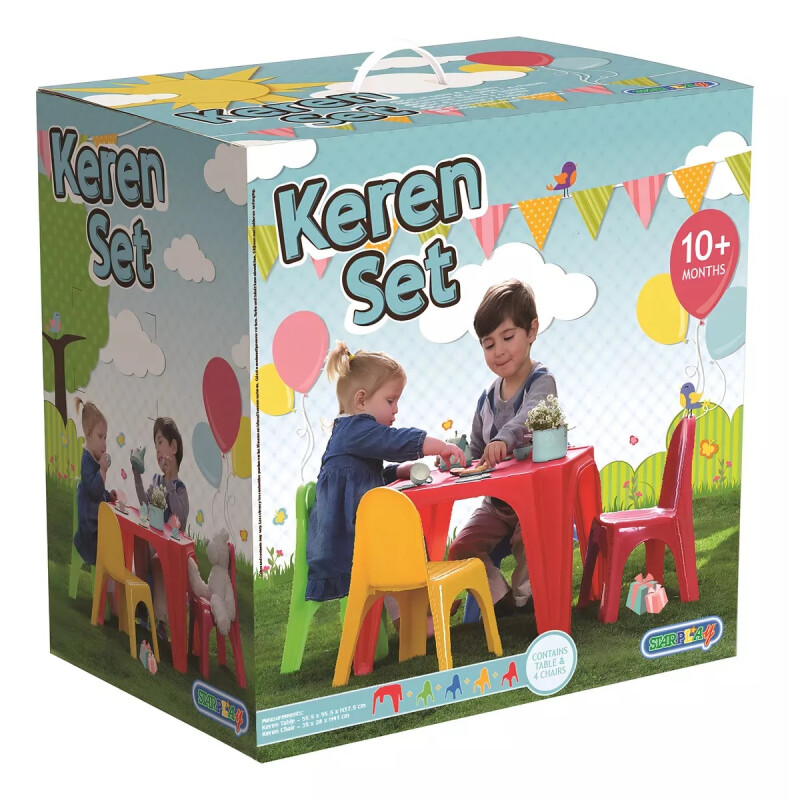 Set Mesa Y 4 Sillas De Plástico Para Niños Starplay Set Mesa Y 4 Sillas De Plástico Para Niños Starplay