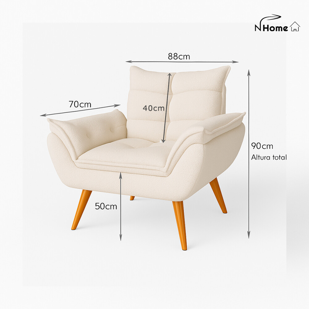 Sillón 1 cuerpo Poltrona Turin Bouclé