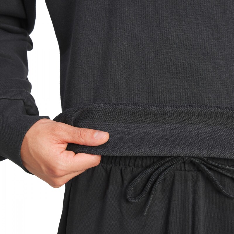 Abrigo Essentials French Terry 3-Stripes de Hombre Negro