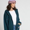 Campera Dama C/Capucha Alg.C/Felpa Liso Rusty Petroleo