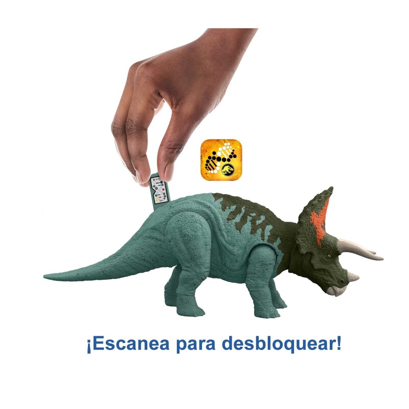 Figura Jurassic World Triceratops con Sonido y Ataque - Mattel JURASSIC WORLD - TRICERATOPS RUGE Y ATACA
