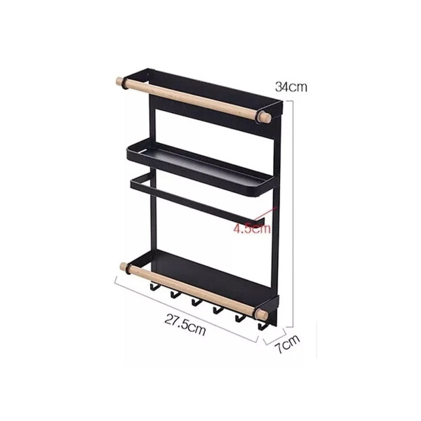 Estante Magnético Para Cocina Porta Rollo de Papel y Repasador Color Negro Estante Magnético Para Cocina Porta Rollo de Papel y Repasador Color Negro