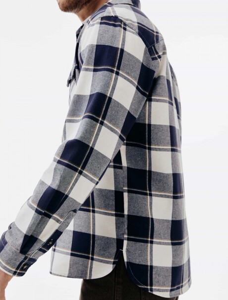 CAMISA MANGA LARGA DE RAYAS AZUL