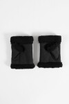 Mitones de suede con pelo negro