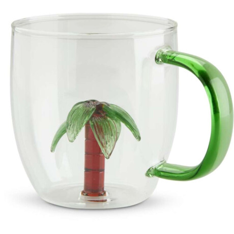 Taza Hilmer Ø8Xh9 Cm 32 Cl Vidrio Con Palma