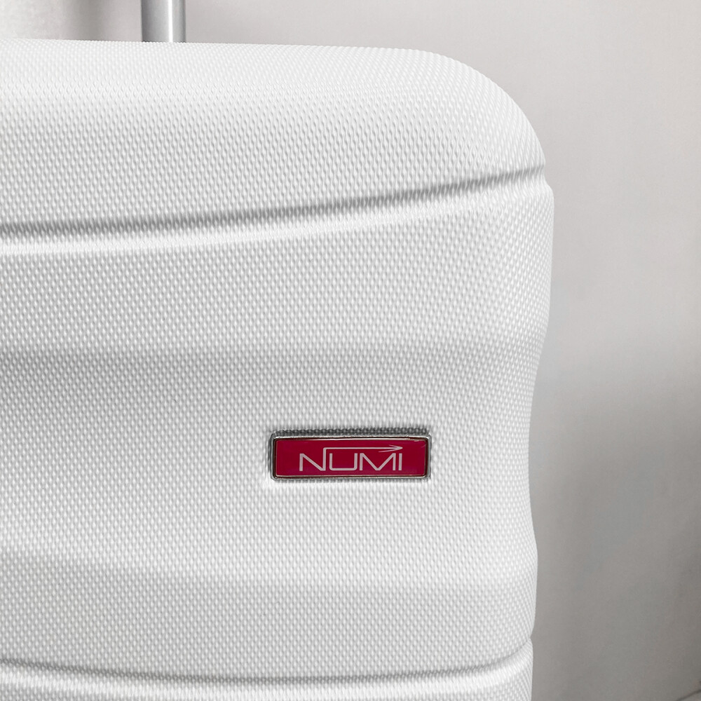 Valija Mediana 4 Ruedas Rígida Mango Telescópico Blanco