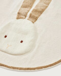 Alfombra redonda Yanil de lana y algodón beige de conejito Ø 100 cm