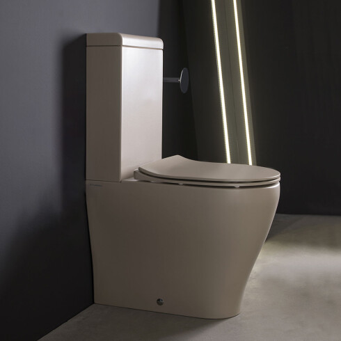 TAPA INODORO SLIM BEIGE MATE LOZA SANITARIA ITALIA GAMAS DE BEIGE