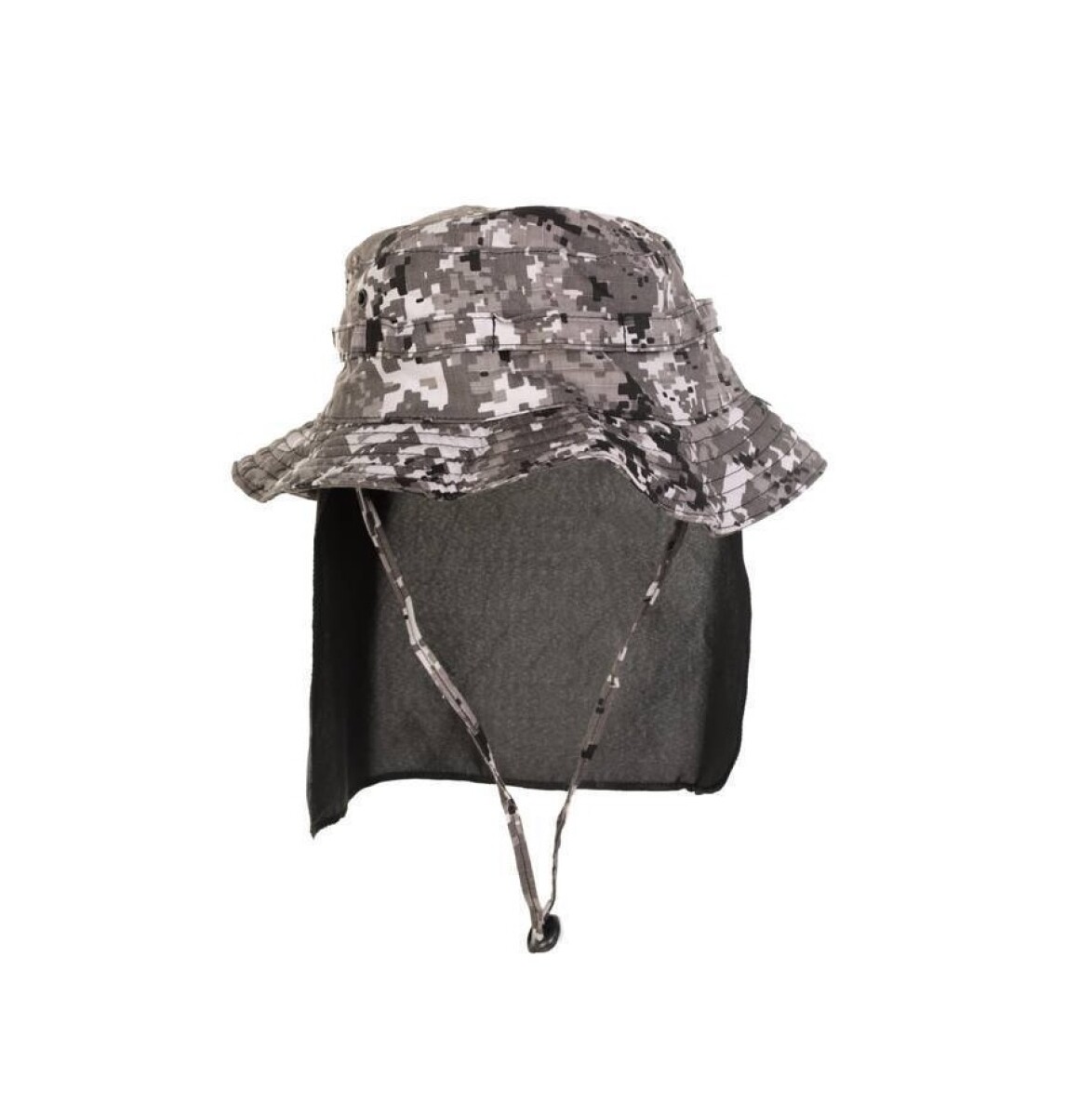 Sombrero Capelina de pescador con cubre nuca Protección UV50+ - Fox Boy - Pixelado Gris 