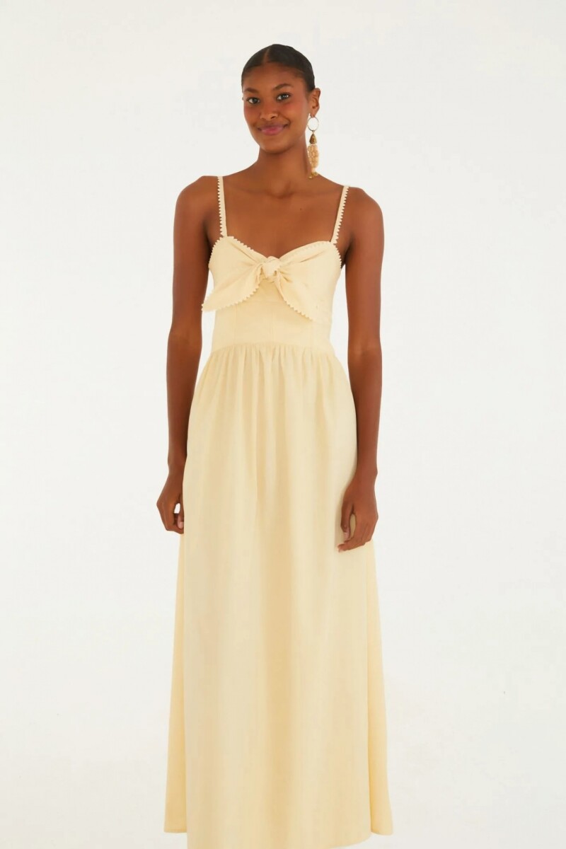 VESTIDO MAXI Manteca