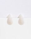 Aros Colgantes Cortos Acrilico Aros Gota Chunky De Acrílico - Blanco Crudo