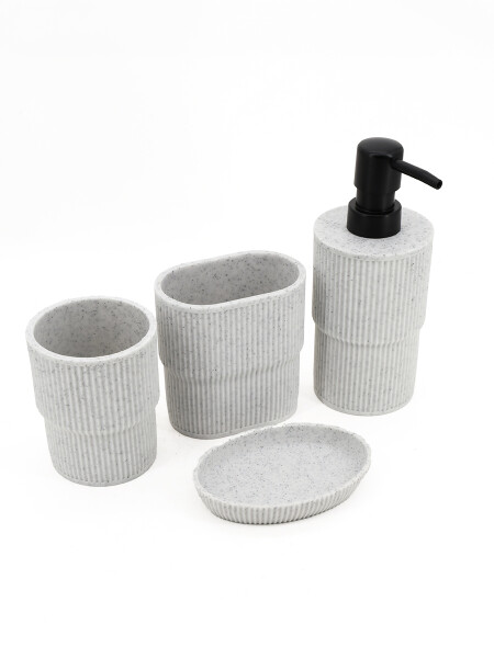 BAÑO SET 4 PCS CEMENTO GRIS