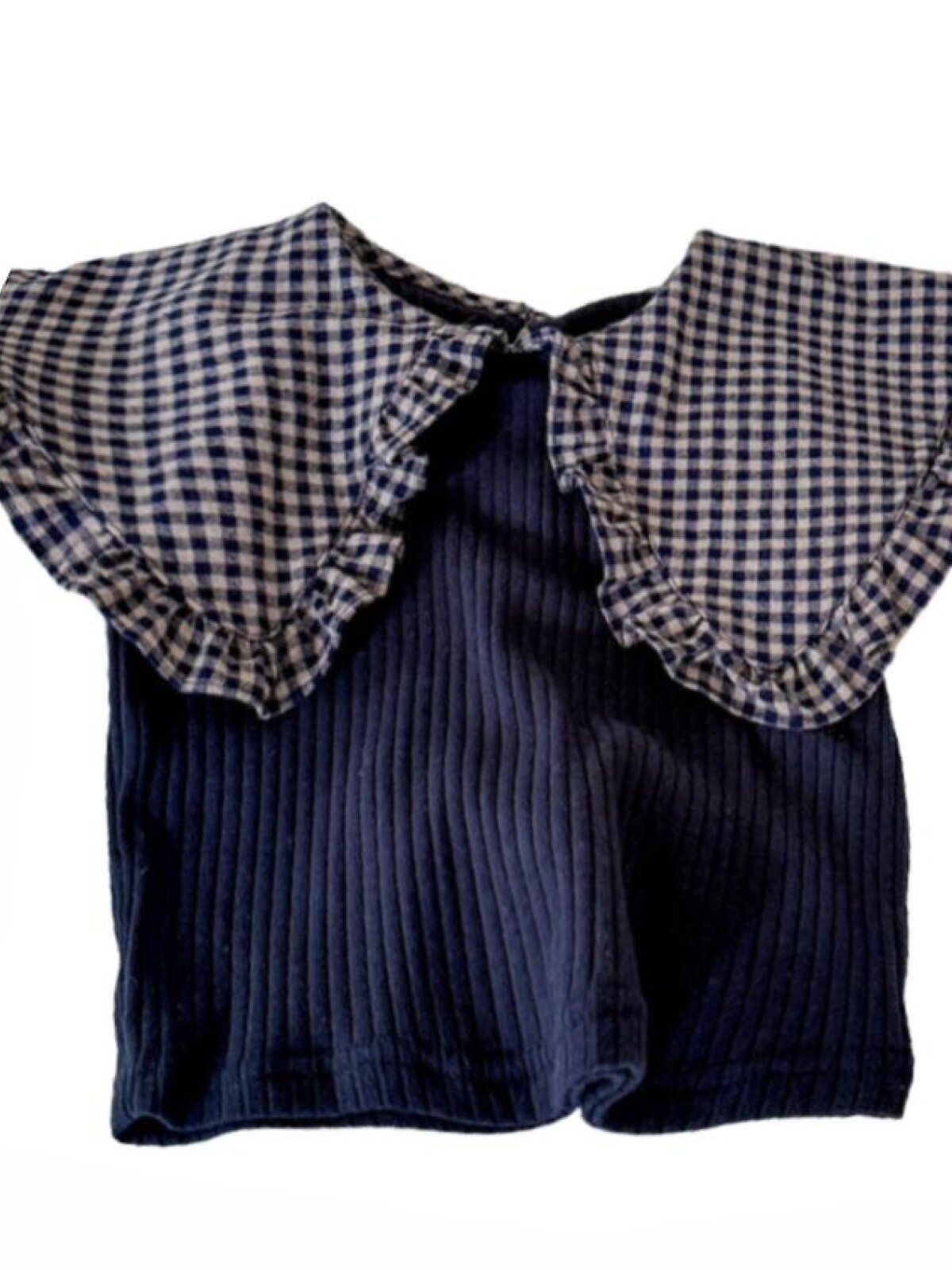 Remera con Cuello Cuadrille Azul Remera con Cuello Cuadrille Azul