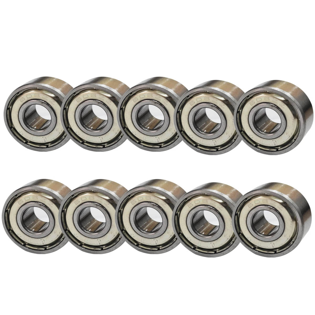 Set x10 Ruleman Blindado Abec7 608z Ruedas Patín Roller Skate - Gris 