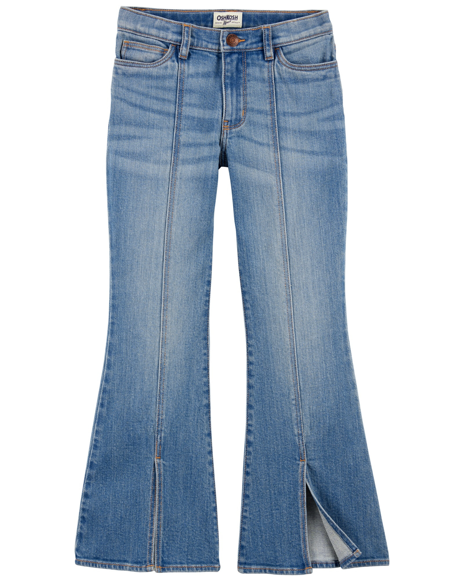 Pantalón jean, tiro alto, dobladillo dividido Pantalón jean, tiro alto, dobladillo dividido