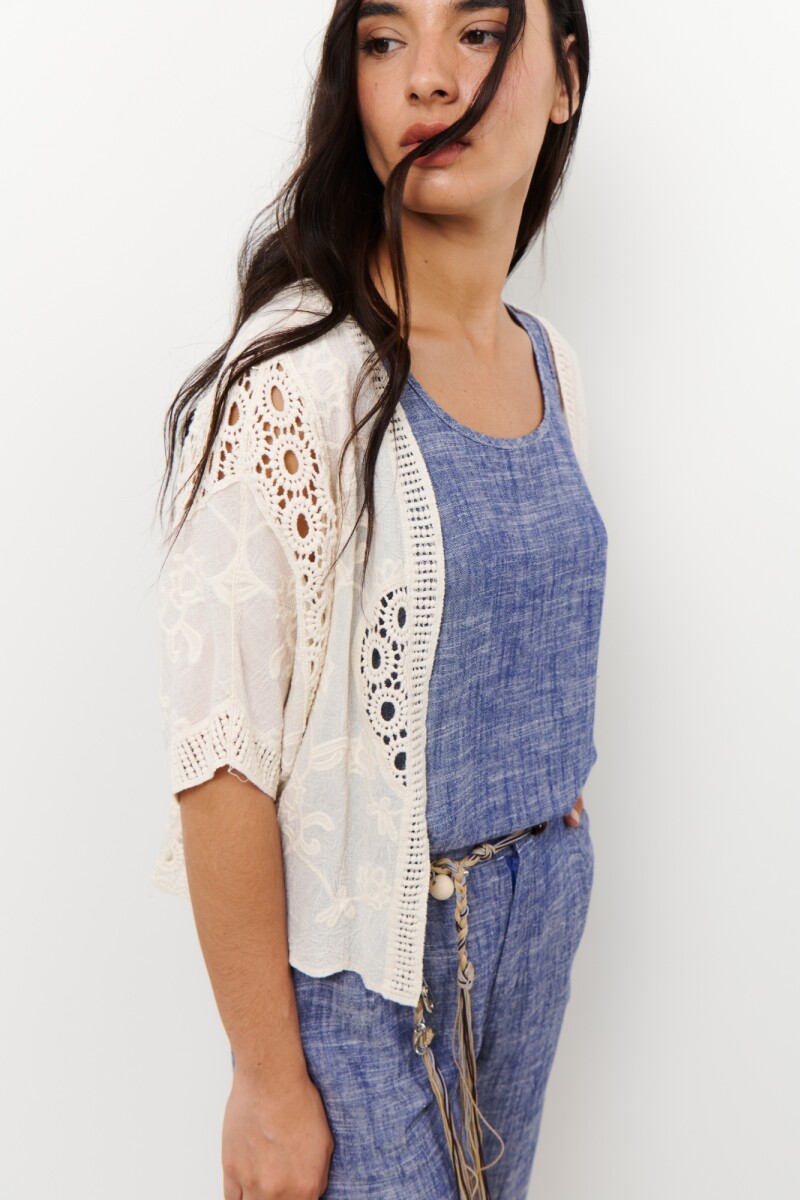 KIMONO BORDERIE NATURAL