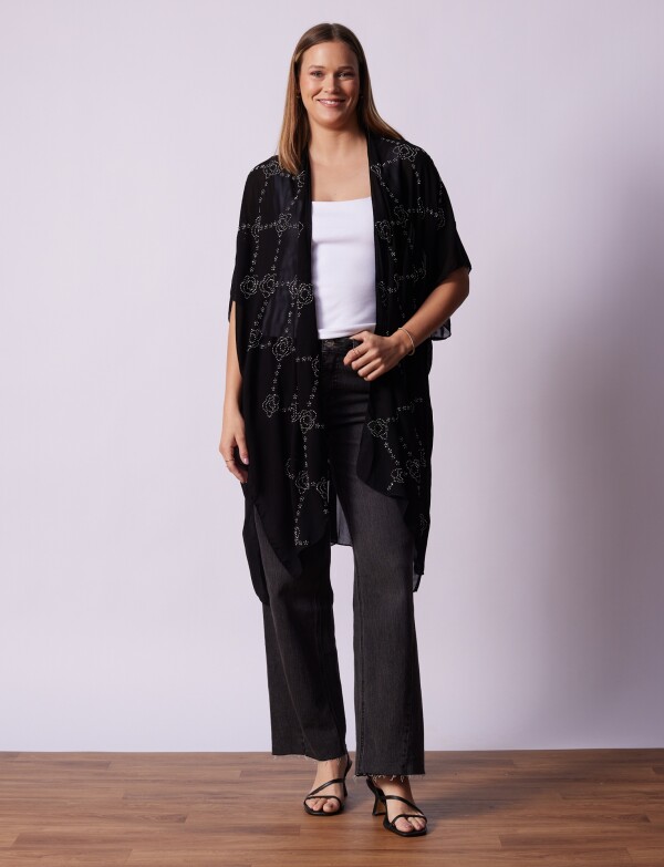 Kimono Noche NEGRO/PLATEADO