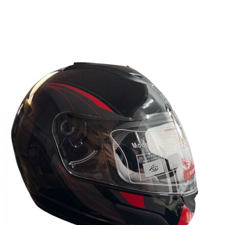 CASCO DE MOTO RUSH INTEGRAL - 626 NEGRO/ROJO/GRIS