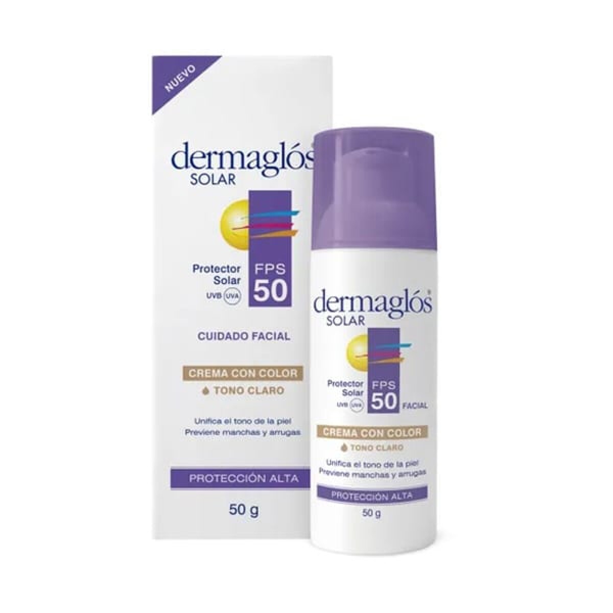 DERMAGLOS SOLAR FACIAL TONO CLARO FPS 50 50 ML 