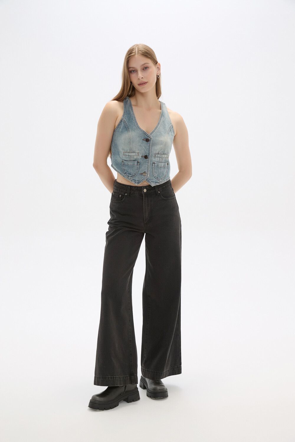 Chaleco Callista Azul Grisaceo