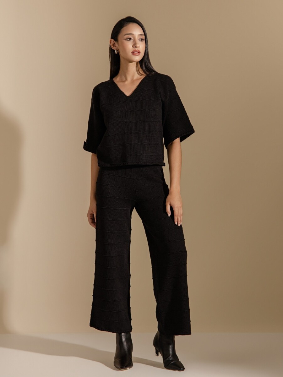 Pantalón Palazzo. - Marrón 