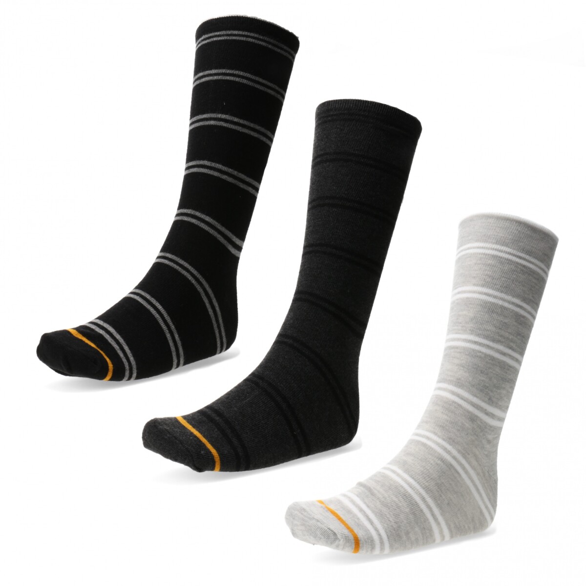 Medias Push Media Man striped pack X3 - Gris 