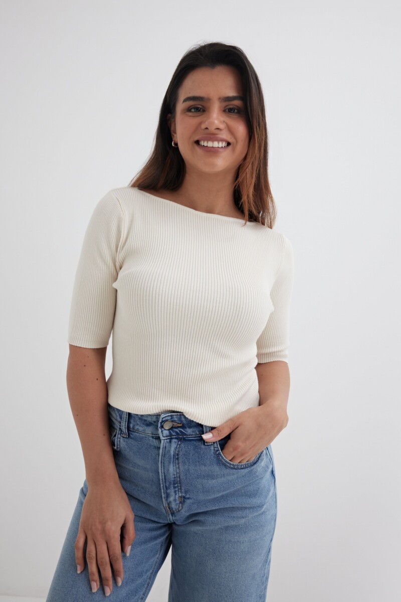 Sweater cuello bote CRUDO