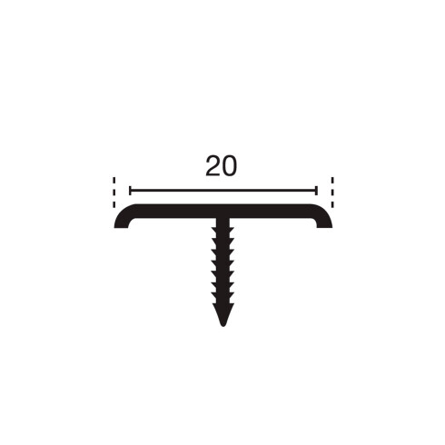 Listelo Aluminio 20Mm 2.5 Mts Plata Mate Alumacer 000