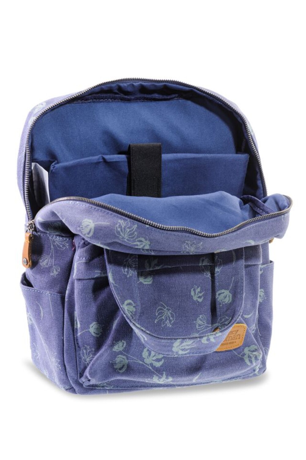 MOCHILA DE LONA ESTAMPADA Azul